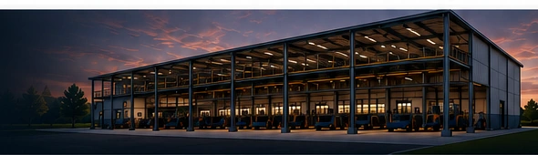 Render final de una nave industrial sencilla